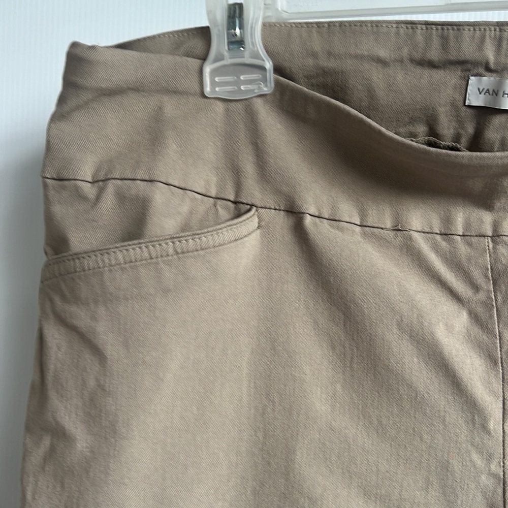 Van Heusen Stretch Tapered Pants Plus Size 16 Tan - Picture 3 of 6